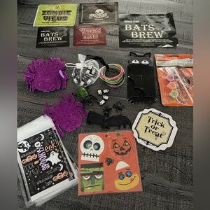 Halloween Party Decoration Set with Purple and Black Accents, random stuff